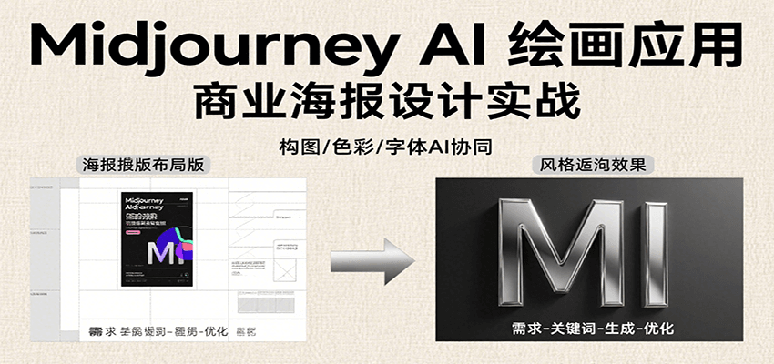 Midjourney AI绘画应用，关键词指令解析、漫画头像制作、海报设计、3D人物生成等-奇奇网创
