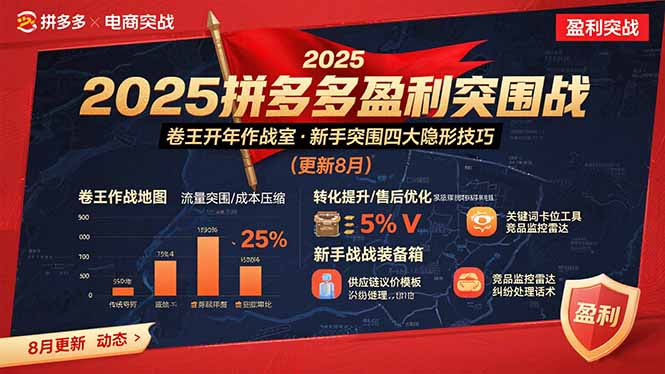 2025拼多多盈利突围战：卷王开年作战室，新手突围四大隐形技巧(更新8月-奇奇网创