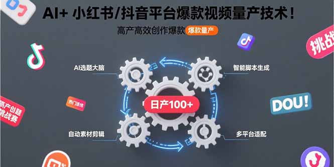 AI+小红书/抖音平台爆款视频量产技术：高产高效创作爆款视频！-奇奇网创