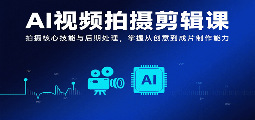 AI视频拍摄剪辑课，拍摄核心技能与后期处理，掌握从创意到成片制作能力-奇奇网创