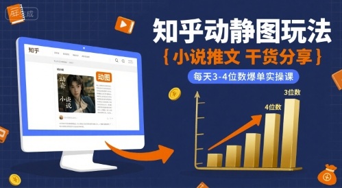 小说推文干货分享之知乎动静图玩法，每天3-4位数爆单实操课-奇奇网创