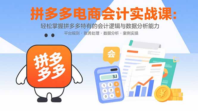 拼多多电商会计实战课：轻松掌握拼多多特有的会计逻辑与数据分析能力-奇奇网创