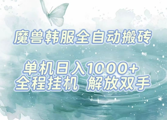 最新韩服游戏搬砖，单机日入1k+，全自动运行挂G项目，解放双手【揭秘】-奇奇网创