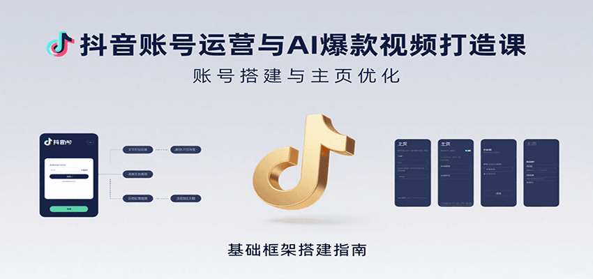 抖音账号运营与AI爆款视频打造课：含账号搭建、运营及多种AI特效视频制作方法-奇奇网创