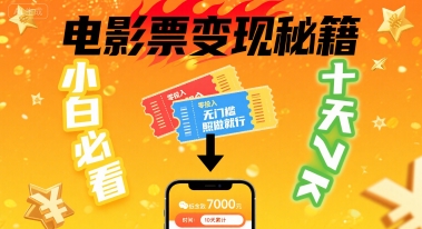 小白必看！卖电影票项目，零投入无门槛谁都能做，十天到手 7k，照做就行【揭秘】-奇奇网创