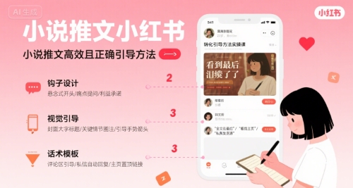 小说推文小红书高转化引导方法实操课，小说推文高效且正确引导方法-奇奇网创