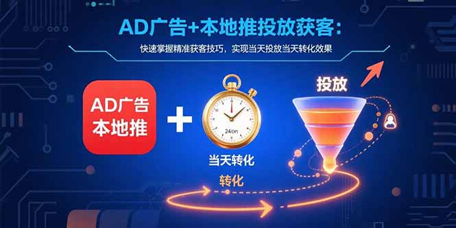 AD广告+本地推投放获客：快速掌握精准获客技巧，实现当天投放当天转化效果-奇奇网创