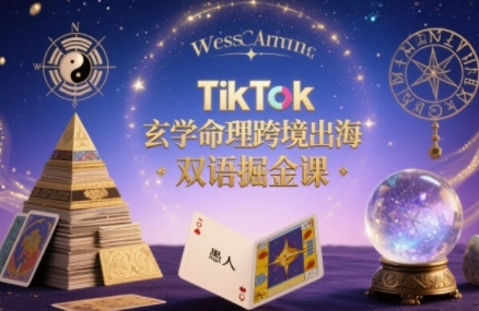 TikTok玄学命理跨境出海双语掘金课，手把手教你用命理知识精准直击海外用户痛点-奇奇网创