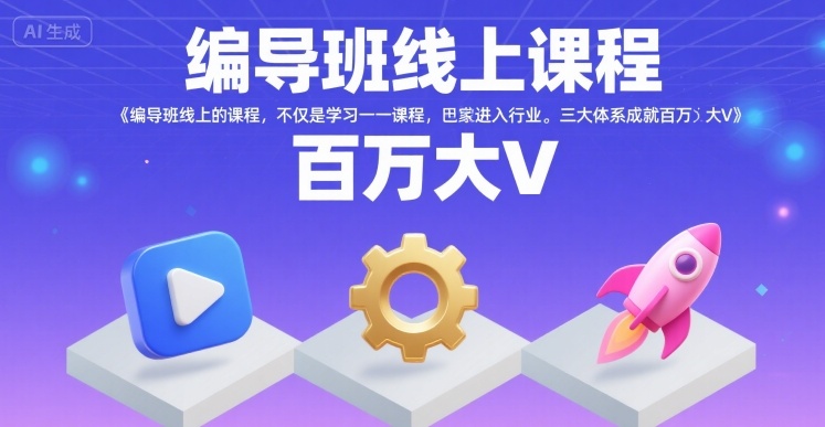 编导班线上课程，不仅是学习一门课程，更是进入一个行业，三大体系成就百万大V-奇奇网创