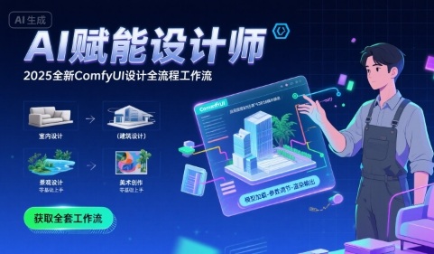 AI赋能设计师， 2025全新comfyui设计全流程工作流 ，室内-建筑-景观-美术，零基础直接上手-奇奇网创
