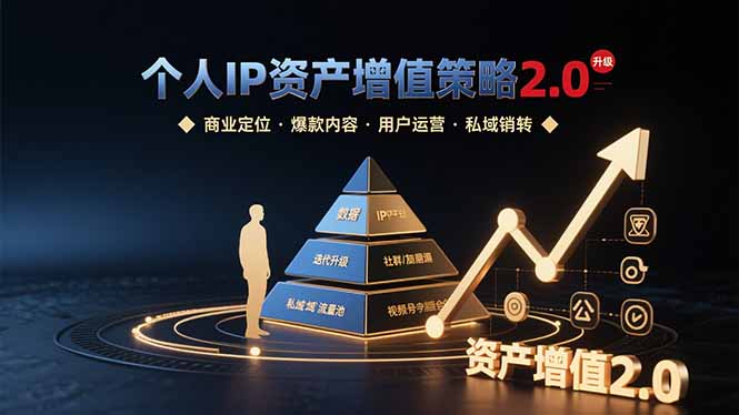 个人IP资产增值策略2.0 拆解商业定位/爆款内容/用户运营/私域销转四大模块-奇奇网创