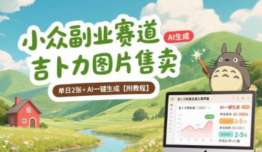 小众副业赛道 吉卜力图片售卖 单日2张+ AI一键生成【附教程】-奇奇网创