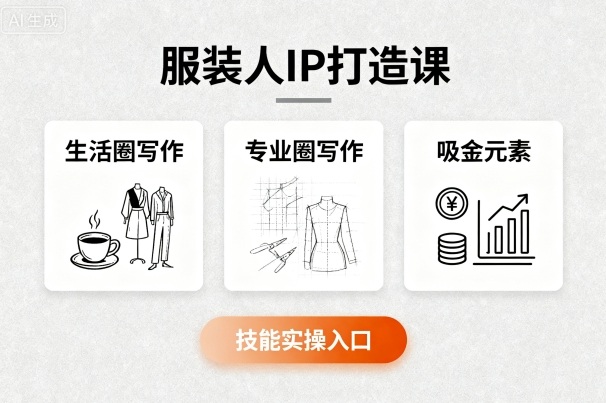 服装人IP打造课，文案创富+生活圈写作+专业圈写作+服装人专属+吸金元素+技能实操-奇奇网创