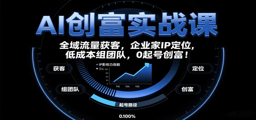 AI创富实战课：企业家IP定位，全域流量获客，低成本组团队，0起号创富！-奇奇网创