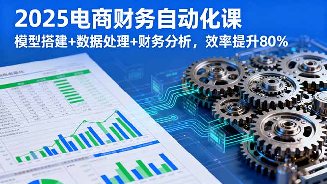 2025电商财务自动化课，模型搭建+数据处理+财务分析，效率提升80%-奇奇网创