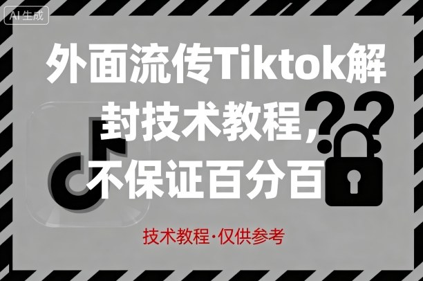外面流传Tiktok解封技术教程，不保证百分百，具体自测-奇奇网创