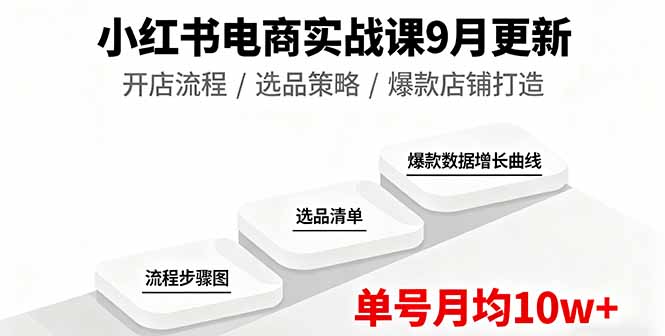 小红书电商实战课9月更新，开店流程/选品策略/爆款店铺打造，单号月均10w+-奇奇网创