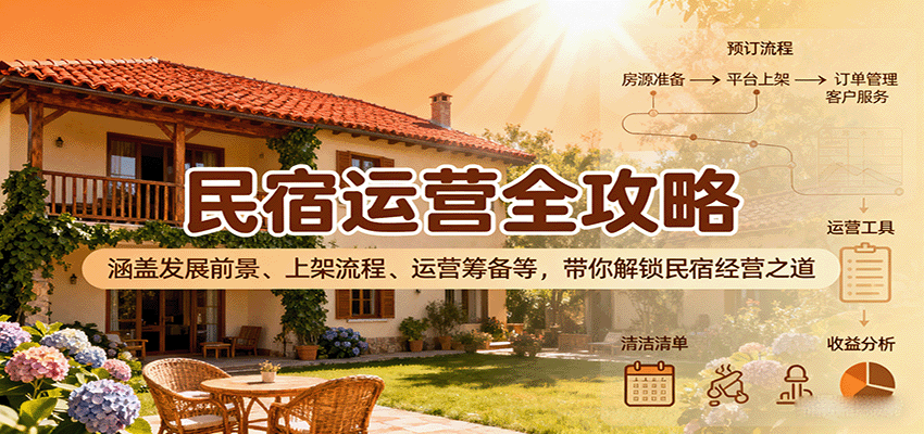 民宿运营全攻略：涵盖发展前景、上架流程、运营筹备等，带你解锁民宿经营之道-奇奇网创
