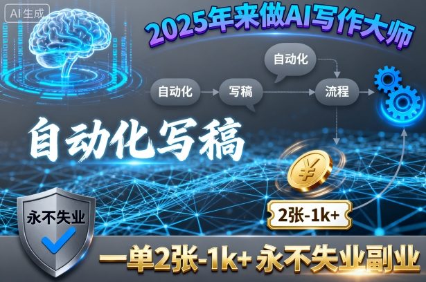 2025年来做AI写作大师，自动化写稿，一单2张-1k+，永不失业副业-奇奇网创