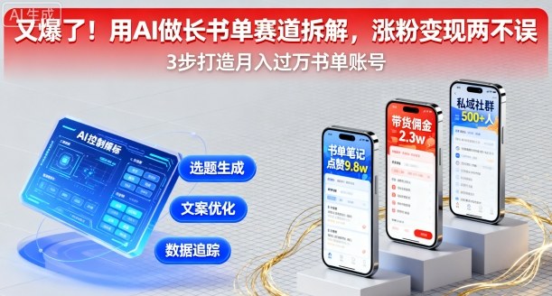 又爆了！用AI做长书单赛道拆解，涨粉变现两不误-奇奇网创