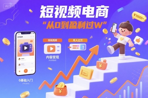 短视频电商:短视频变现从0到盈利过W-奇奇网创