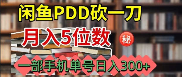闲鱼PDD砍一刀，一部手机就可以操作，单号日入3张-奇奇网创