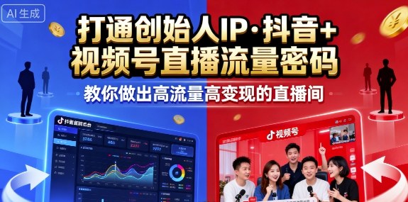 25年直播9-10两期线下课，打通创始人IP，抖音+视频号直播流量密码，教你做出高流量高变现的直播间-奇奇网创
