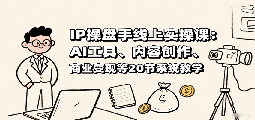 IP操盘手线上实操课：AI工具、内容创作、商业变现等20节系统教学-奇奇网创