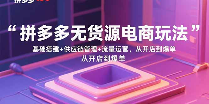 拼多多无货源电商玩法：基础搭建+供应链管理+流量运营，从开店到爆单-奇奇网创