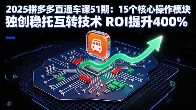 2025拼多多直通车课51期：15个核心操作模块 独创稳托互转技术 ROI提升400%-奇奇网创