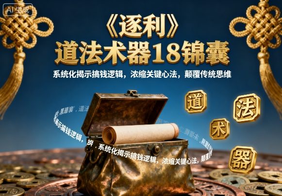 《逐利》道法术器18锦囊，系统化揭示搞钱逻辑，浓缩关键心法，颠覆传统思维-奇奇网创