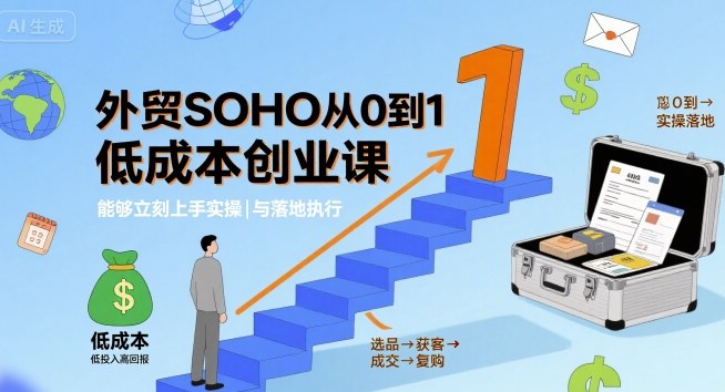 外贸SOHO从0到1低成本创业课，能够立刻上手实操与落地执行-奇奇网创