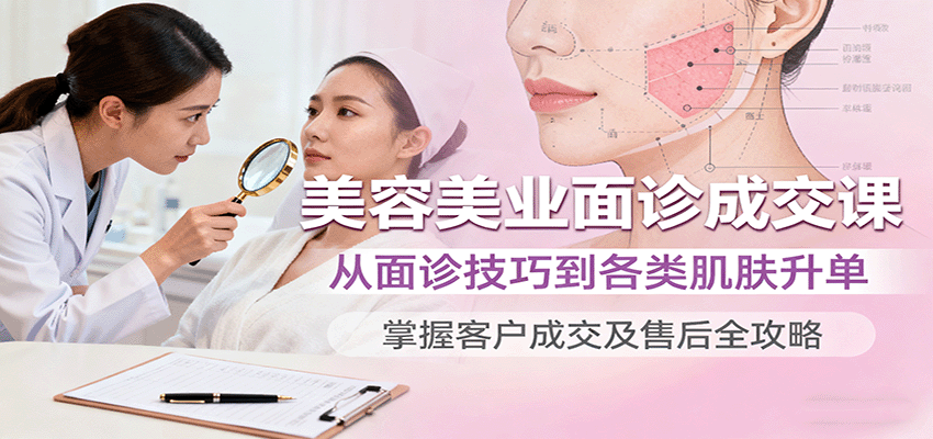 美容美业面诊成交课，从面诊技巧到各类肌肤升单，掌握客户成交及售后全攻略-奇奇网创