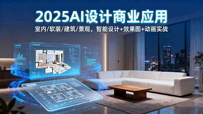 2025AI设计商业应用：室内/软装/建筑/景观，智能设计+效果图+动画实战-奇奇网创