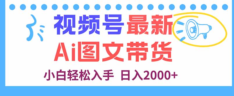 视频号最新AI图文带货，每天几分钟，小白轻松入手，日入2000+-奇奇网创