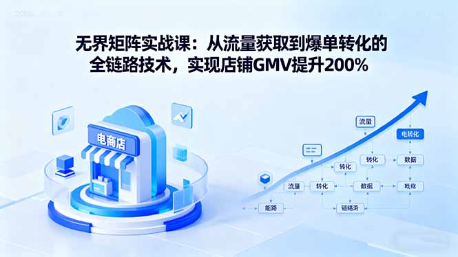 无界矩阵实战课：从流量获取到爆单转化的全链路技术，实现店铺GMV提升200%-奇奇网创