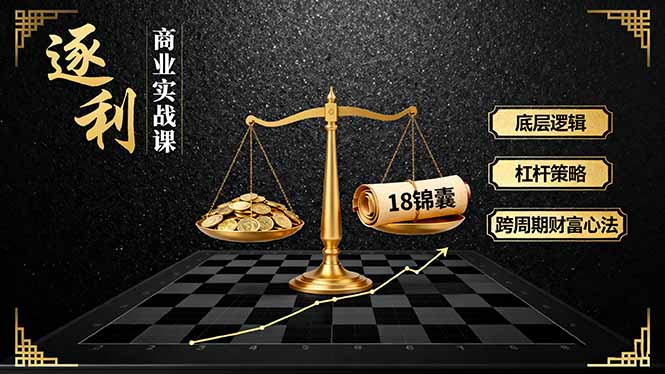 《逐 利》商业实战课，底层逻辑、杠杆策略、18锦囊，跨周期财富心法-奇奇网创