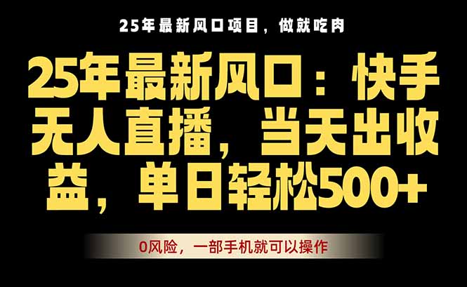 25年最新无人直播玩法，当天秒出单，一部手机就可操作-奇奇网创