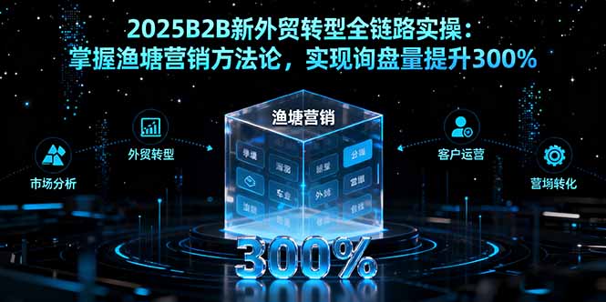 2025B2B新外贸转型全链路实操：掌握渔塘营销方法论，实现询盘量提升300%-奇奇网创