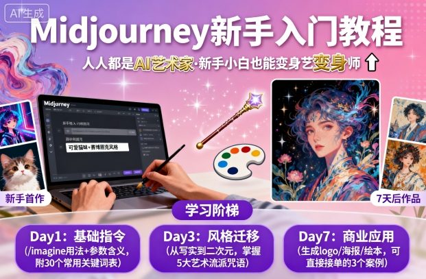 midjourney新手入门教程：人人都是AI艺术家，新手小白也能变身艺术大师-奇奇网创