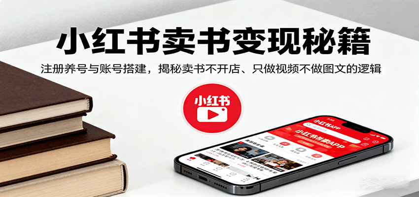 小红书卖书变现秘籍，注册养号与账号搭建，揭秘卖书不开店、只做视频不做图文的逻辑-奇奇网创