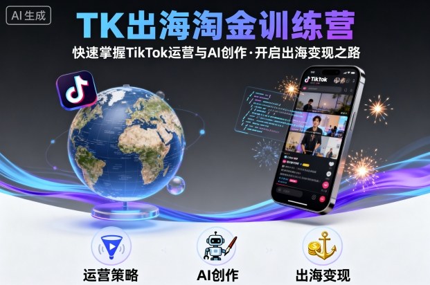 TK出海淘金训练营，助你快速掌握TikTok运营与AI创作，开启出海变现之路-奇奇网创