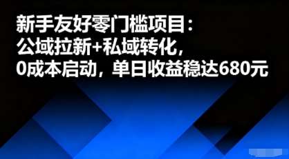 新手友好零门槛项目：公域拉新+私域转化，0成本启动，单日收益稳达6张-奇奇网创
