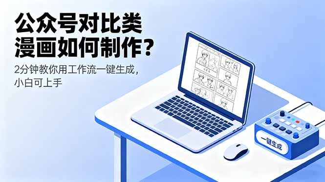 公众号对比类漫画如何制作？2分钟教你用工作流一键生成，小白可上手-奇奇网创