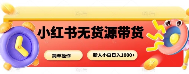 小红书无货源带货项目，简单无脑，新人小白日入多张-奇奇网创