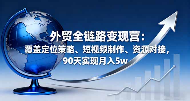 外贸全链路变现营：覆盖定位策略、短视频制作、资源对接，90天实现月入5w-奇奇网创