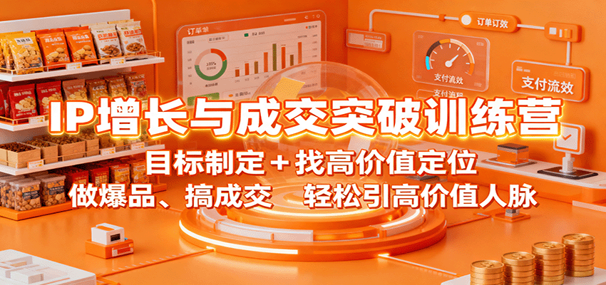 IP增长与成交突破训练营：目标制定+找高价值定位，做爆品、搞成交，轻松引高价值人脉-奇奇网创