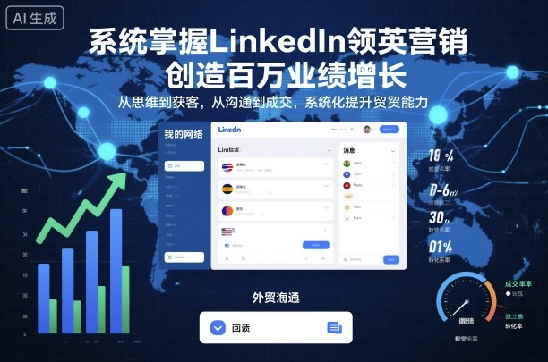 系统掌握LinkedIn领英营销，创造百万业绩增长，从思维到获客，从沟通到成交，系统化提升外贸能力-奇奇网创