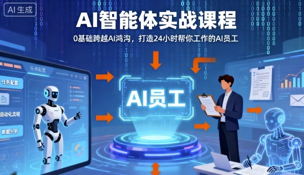 Ai智能体实战课程，0基础跨越Ai鸿沟，打造24小时帮你工作的Ai员工，打破常规，以实战定义Ai-奇奇网创