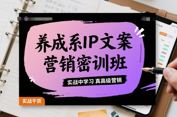 养成系IP文案营销密训班，实战中学习真高级营销-奇奇网创